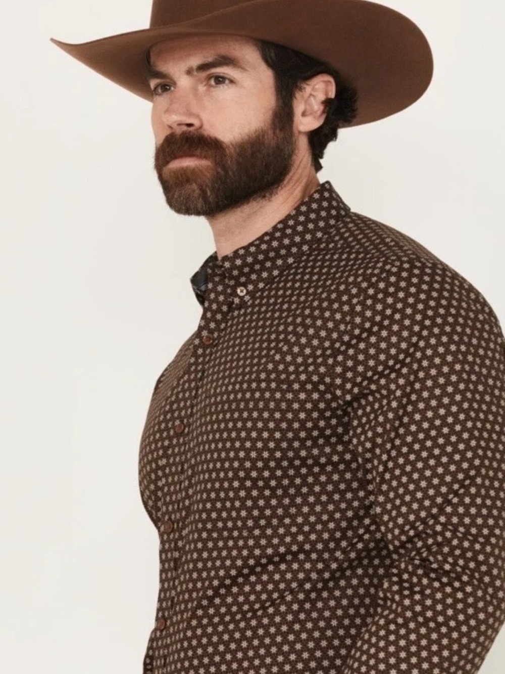 CODY JAMES SEBASTIAN GEO PRINT LONG SLEEVE BUTTON-DOWN STRETCH WESTERN SIZE XL